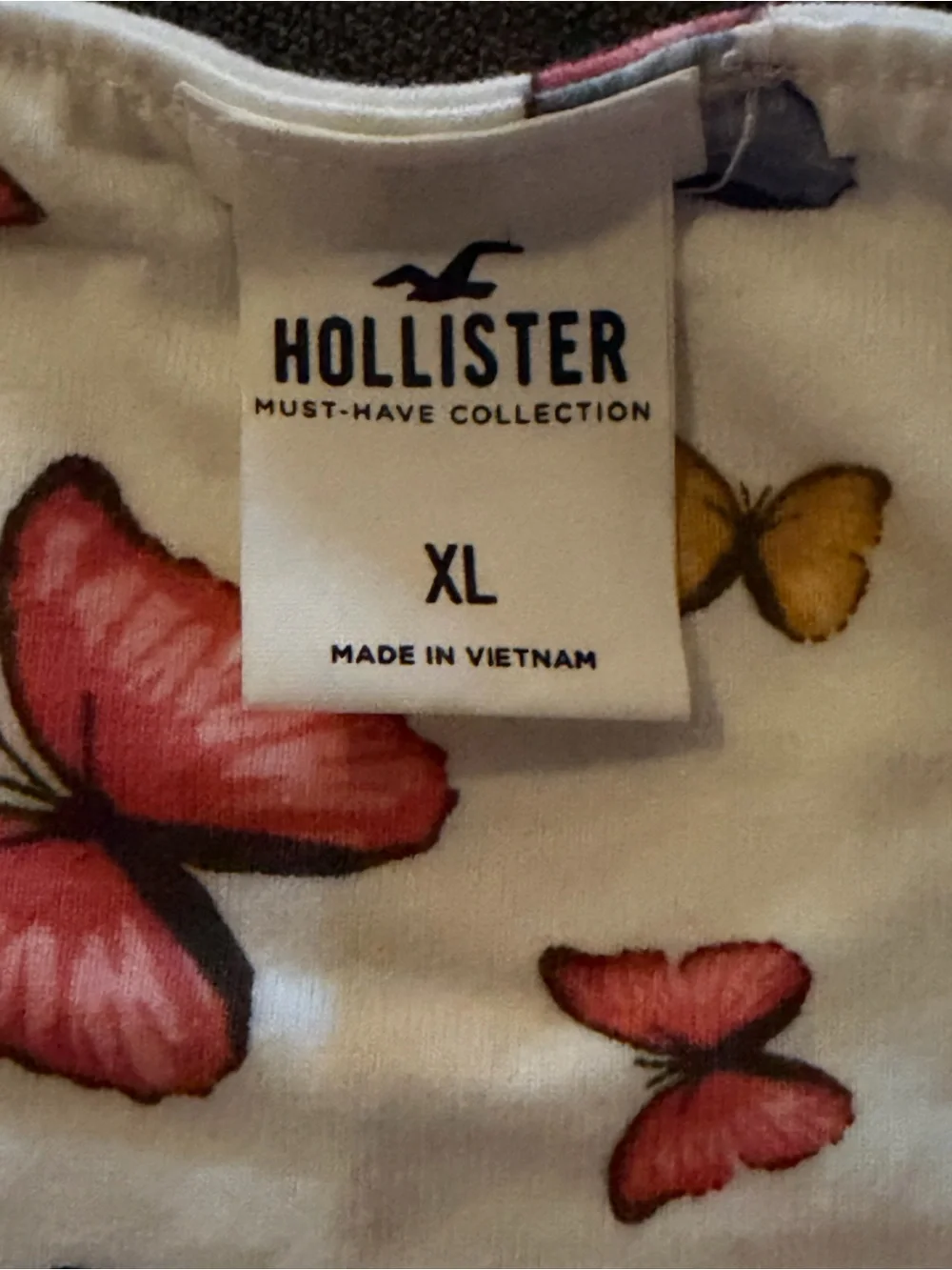 Hollister Butterfly Print Top — Pink, Yellow & Cream - Picture 3 of 3